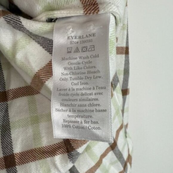 Everlane Boxy Button Front Cotton Flannel Plaid Oversized Long Sleeve Shirt XXS - Picture 6 of 7